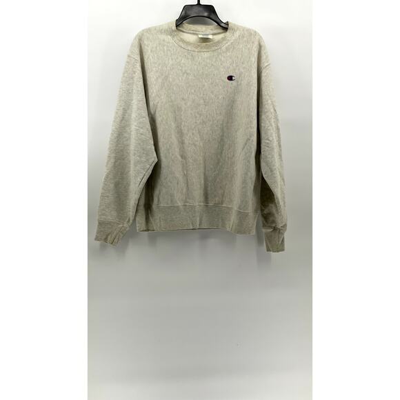 CHAMPION Men's Light Heather Gray Casual Crewneck Long Sleeve Sweatshirt SZ L - Picture 1 of 12